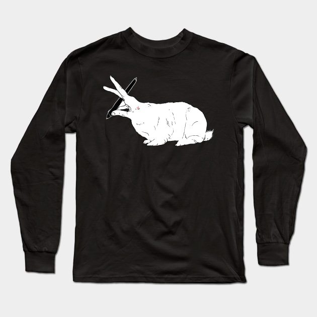 Hillary White Rabbit Long Sleeve T-Shirt by Hillary White Rabbit